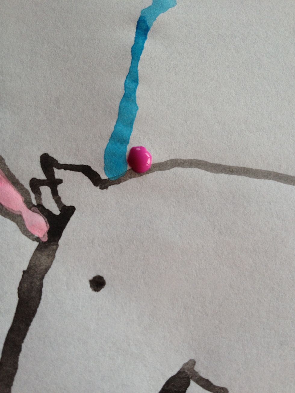 Here is the fun part, add a watery drop of paint....