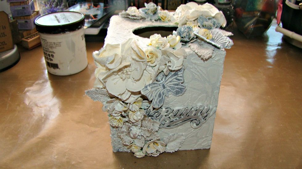 Here is the gesso covered box.