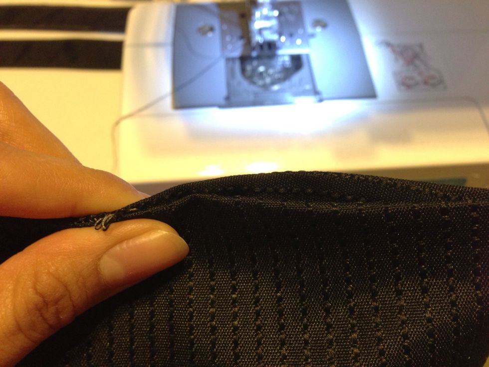 Here is the opening i folded the edge in and were going to sew on top of it - this will close it so no stuffing gets out somehow hah - also im using a regular stitch so i can easily open this later.