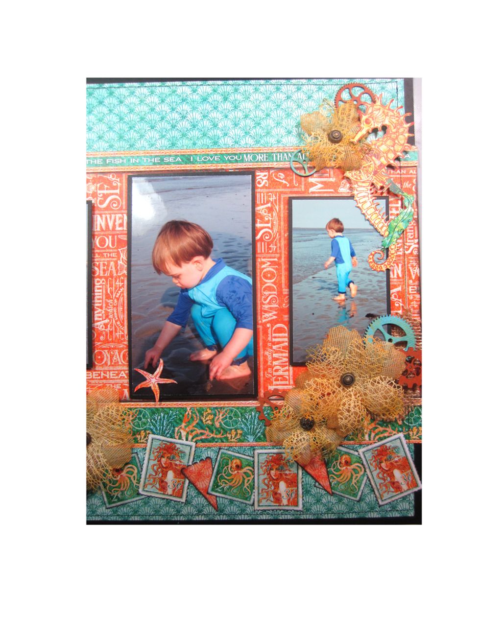 Here is the side view where you can see more clusters. I like to add elements in odd numbers. They say it's more pleasing to the eye of the viewer.