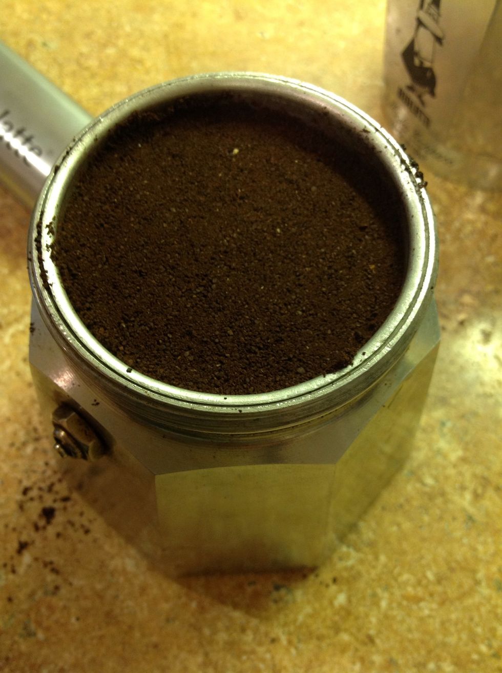 Here is what it will look like. NOTE: if you accidentally get coffee in the threading, clean that off or your pot will leak when the steam pressure builds.