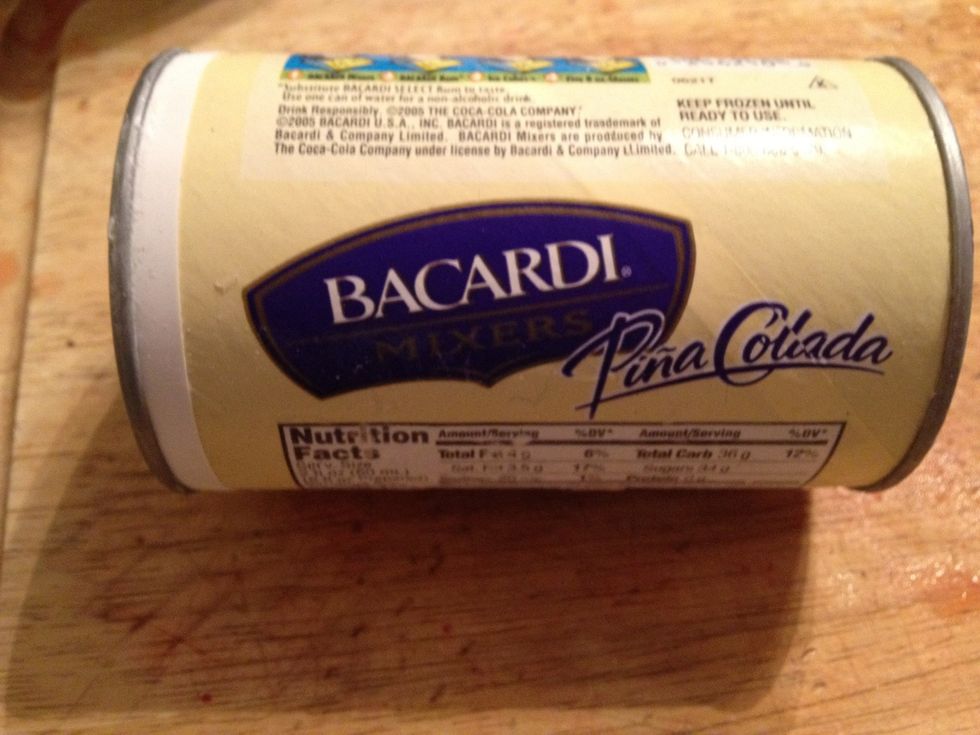 Here is what the bacardi pi\u00f1a colada mix looks like. It is found by the frozen juice section.