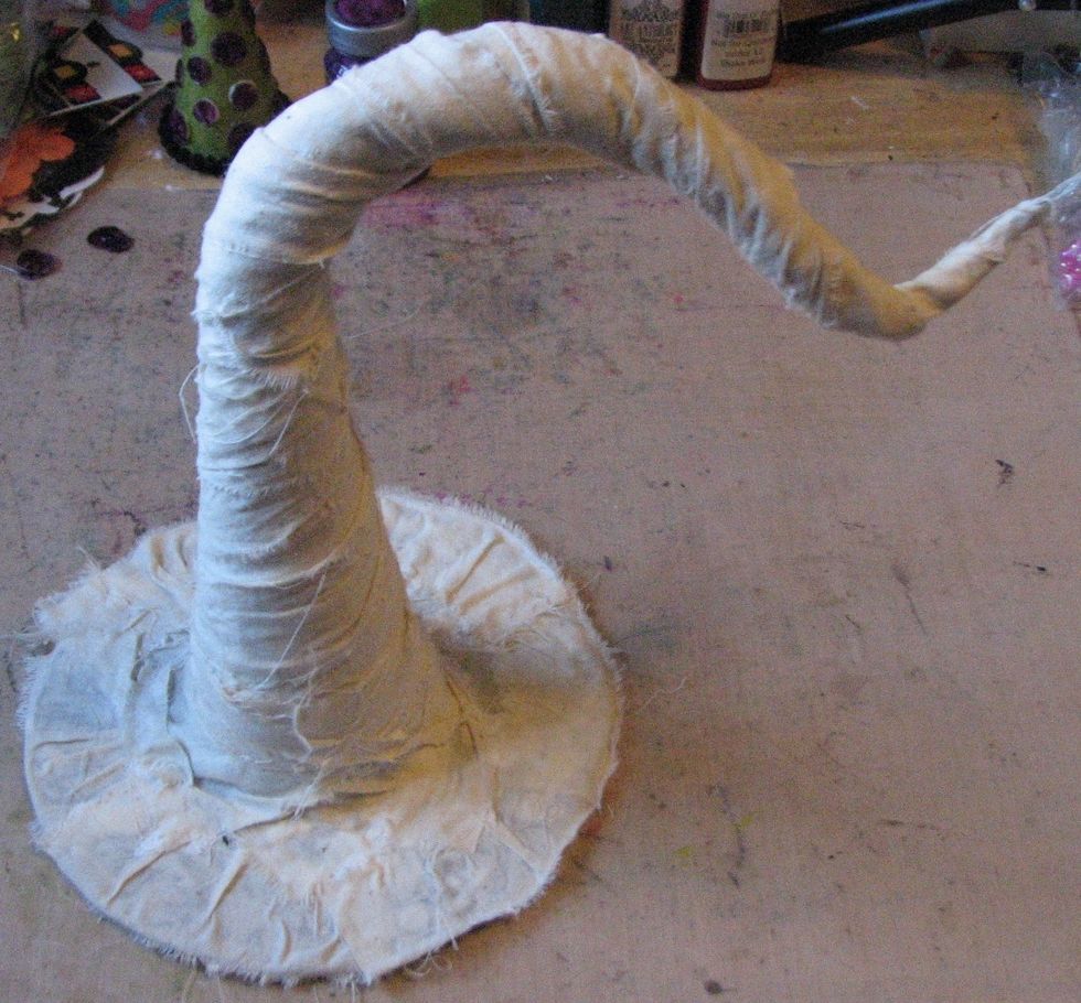 Here is what the hat looks like at this point.  You will need to let the hat dry over night.