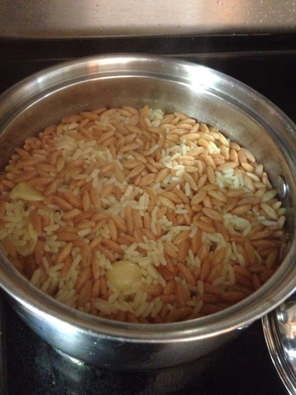 Here it is all done. I did add garlic to my rice for flavor before I put the lid on. Your choice.