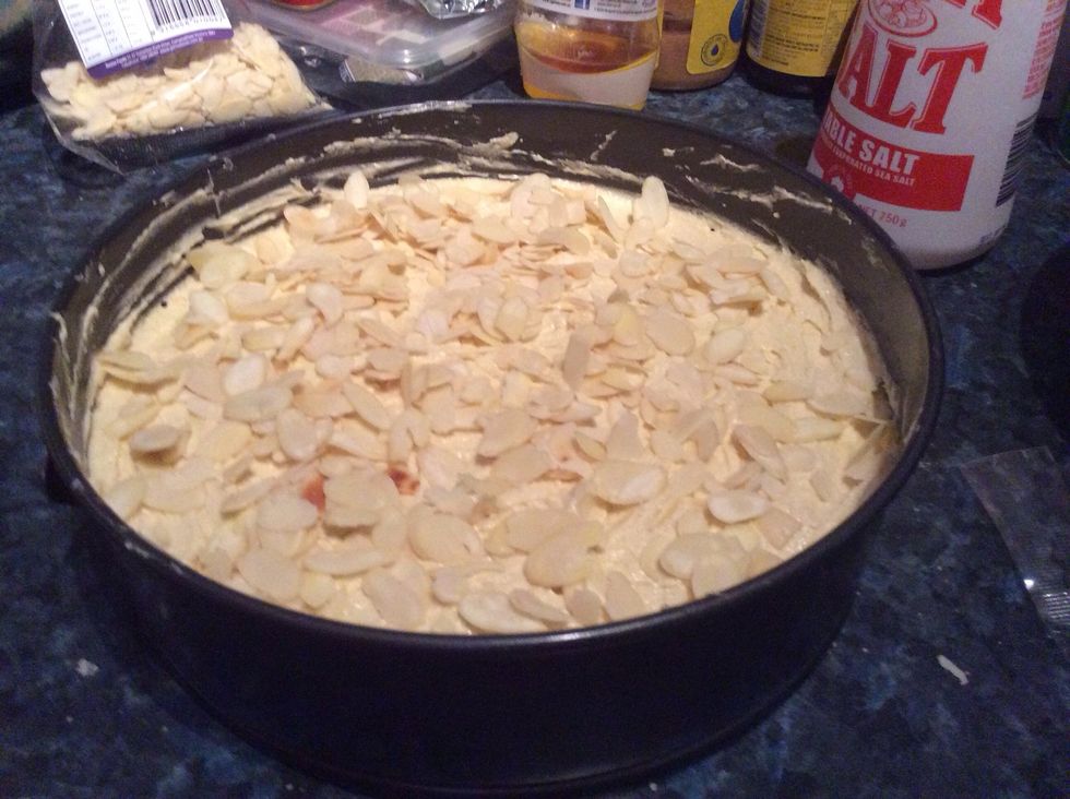 Here it is before going in the oven. Bake in the preheated oven for 20 to 30 minutes, or until golden brown and a knife inserted in the centre comes out clean.
