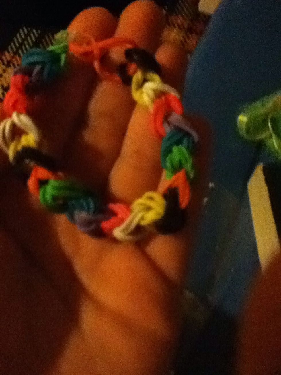 Here it is My DOUBLED RAINBOW COLORED RAINBOW LOOM:) Enjoy these pictures of it guys and carmel coco it too me along time and its double:)