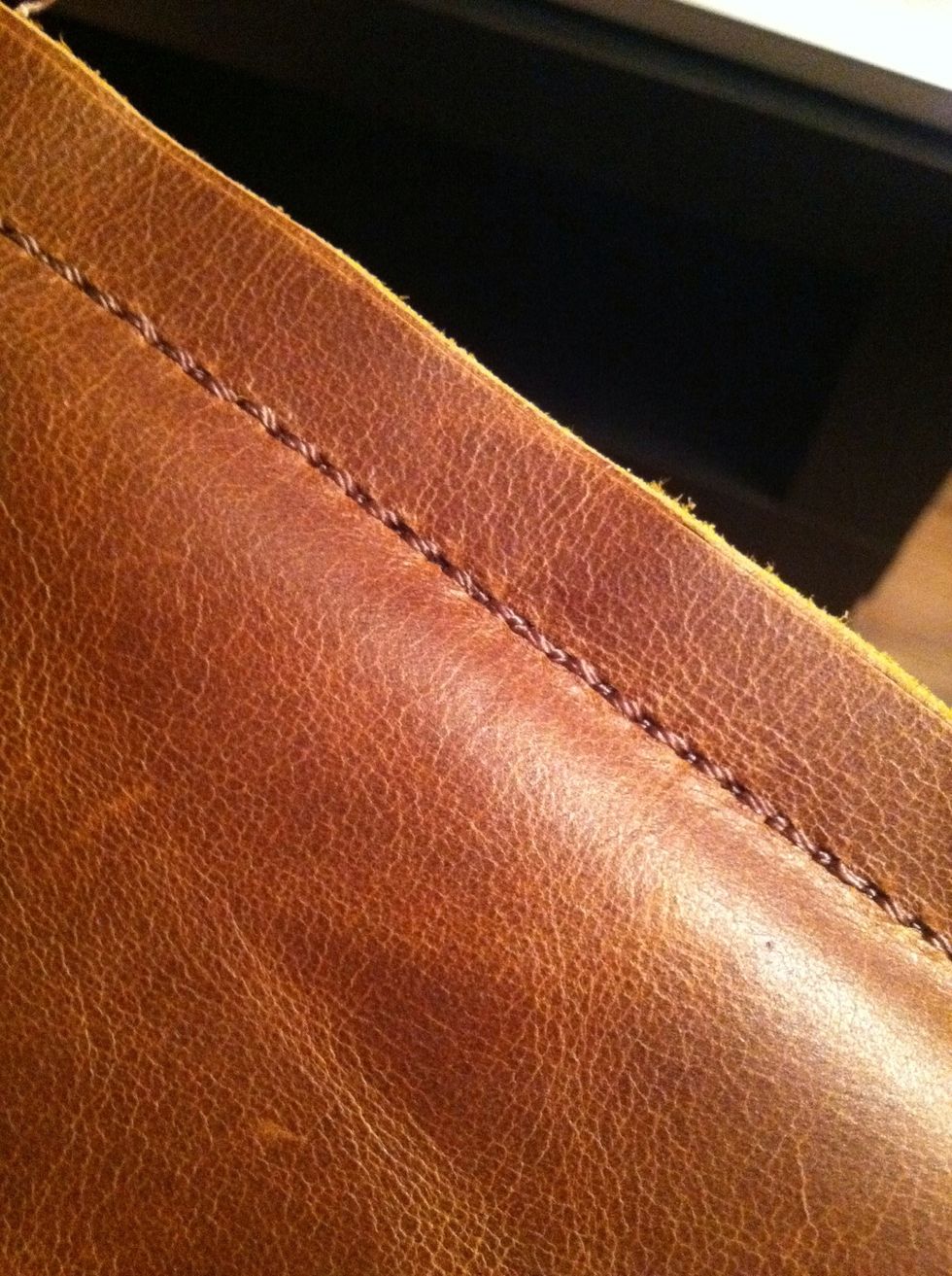 Here's a close up of the stitch on the outside cover.
