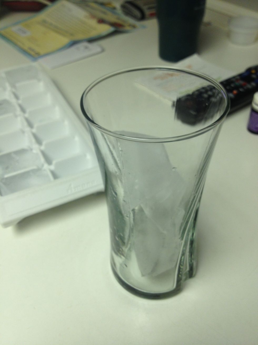 Here's a glass with 3 ice cubes in it. The more Ice the better!