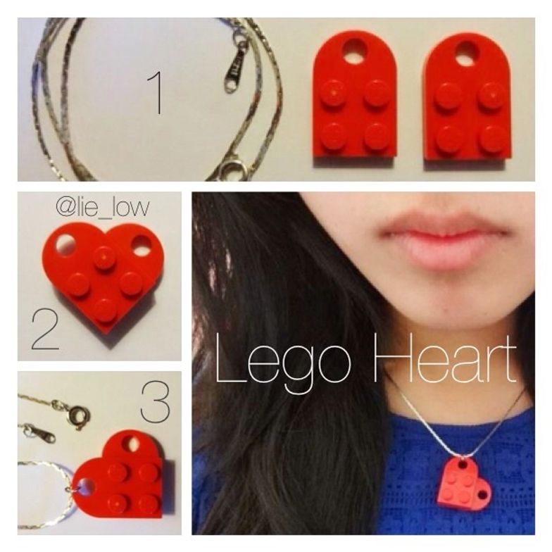 How to Make a Lego Heart Necklace  Lego necklace, Lego jewelry, Perfect  valentines gift