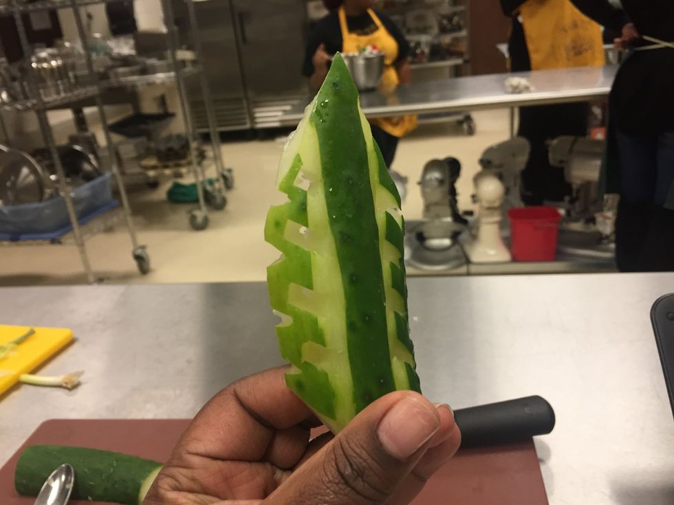 Here's a side shot of the cucumber.