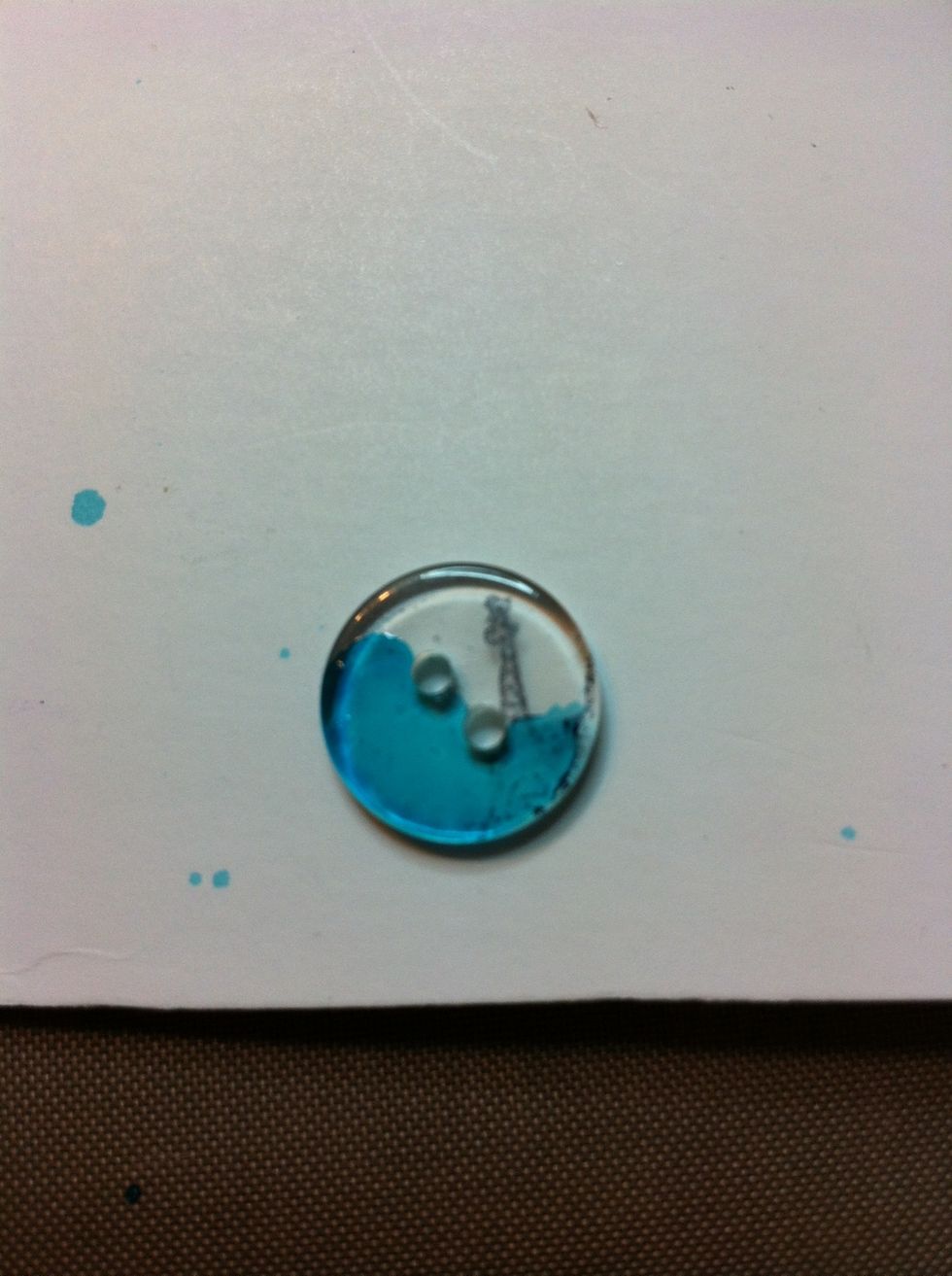 Here's an example of both alcohol ink and StazOn on a button.