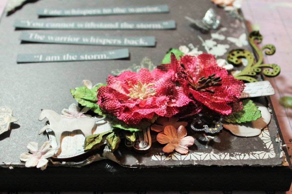 Here's another close up of the cluster with Prima wooded pieces tucked in.