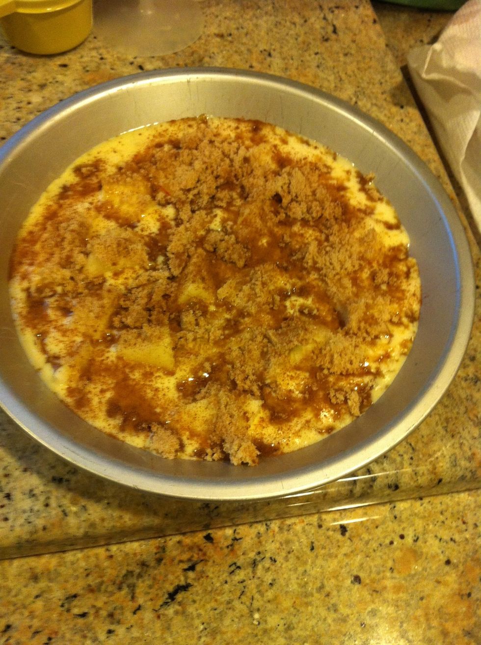 Here's how it looks after you sprinkle it all and before going in the oven