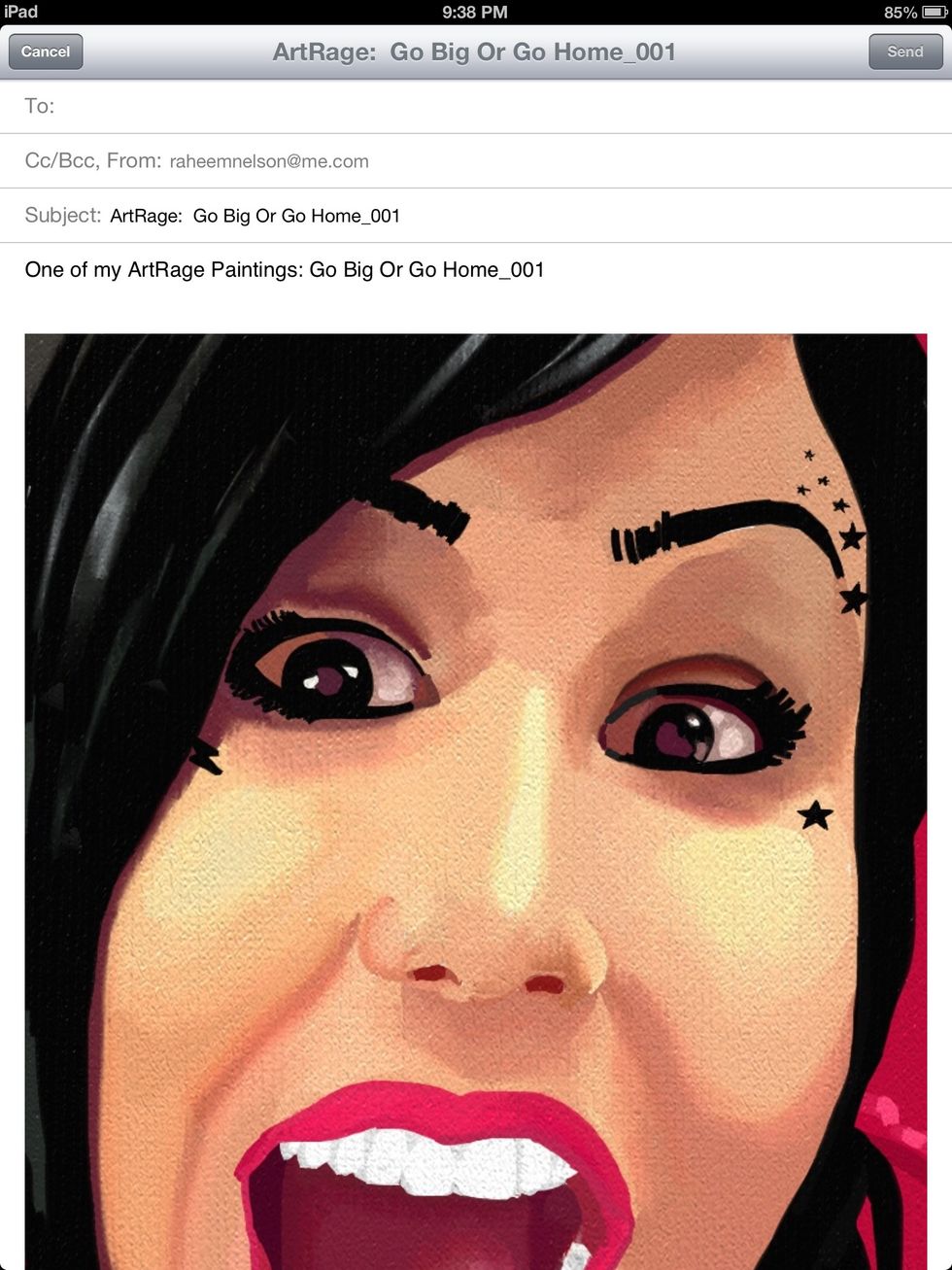 Here's how the email screen should look.