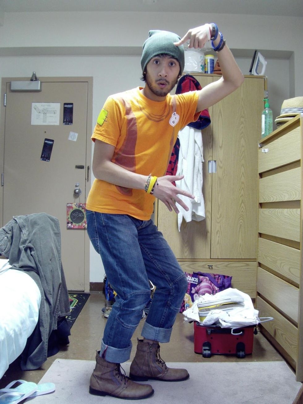 Here's my cousin, modeling a Goofy look:)