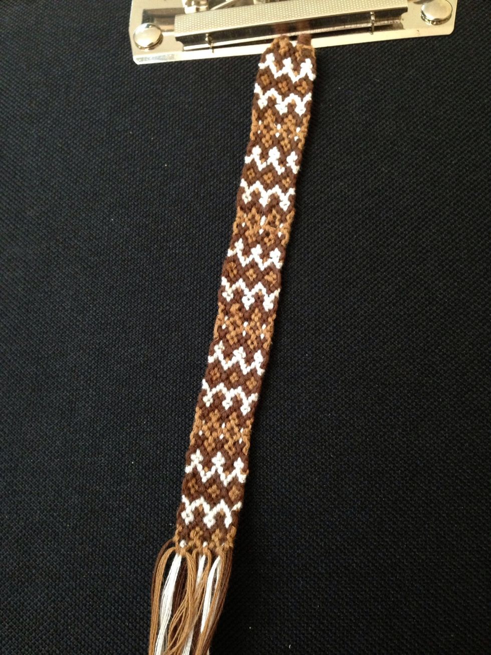 Here's my finished product! tie it off at the end, or braid the strings at the end and tie it off, and cut the excess strings.