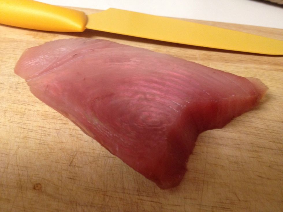 Here's my fresh ahi tuna steak.