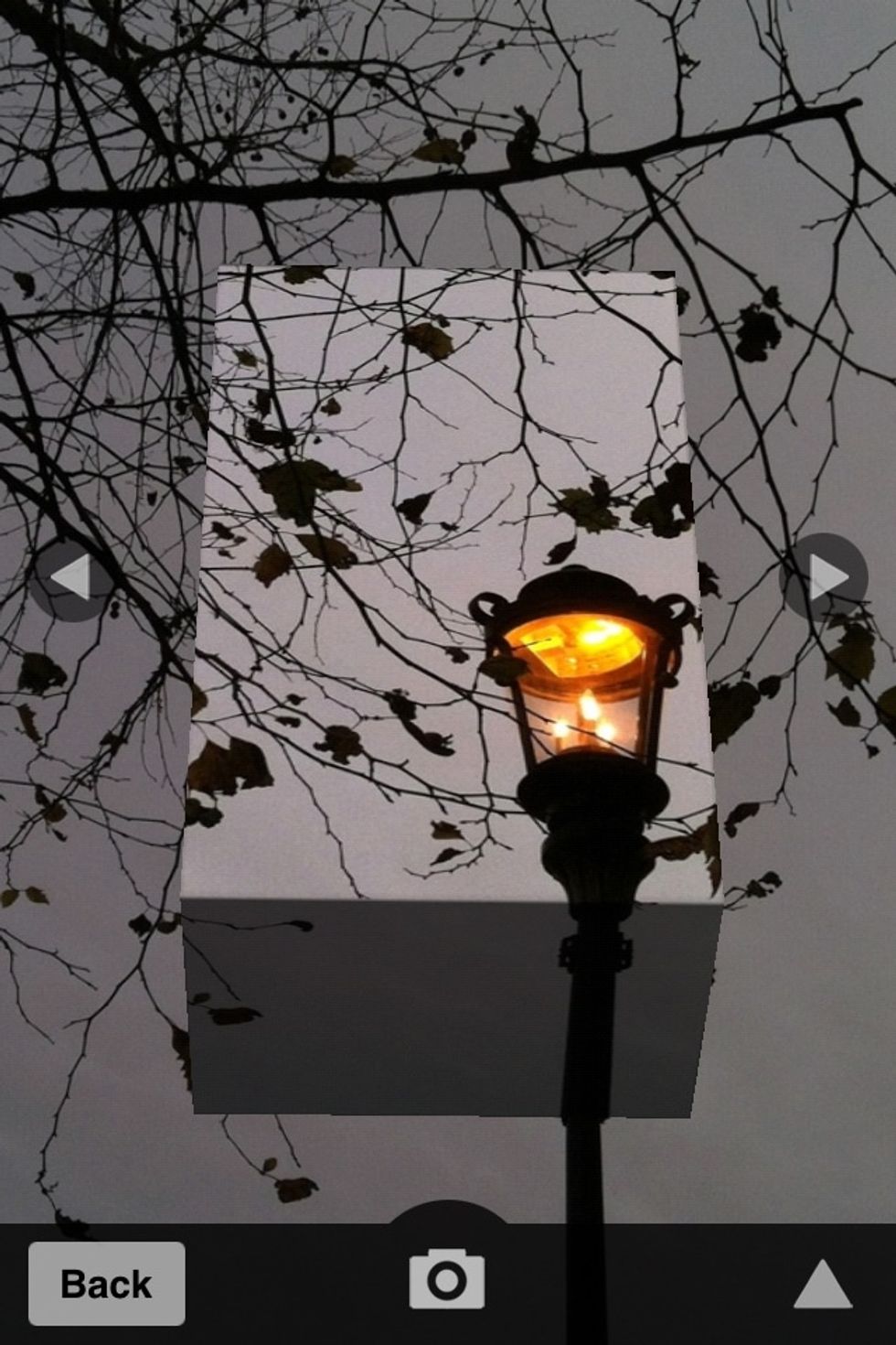 Here's my lamppost turned into a rectangular prism, but if you touch the screen and move it, you can turn that 3-D figure around to what ever angle you would like