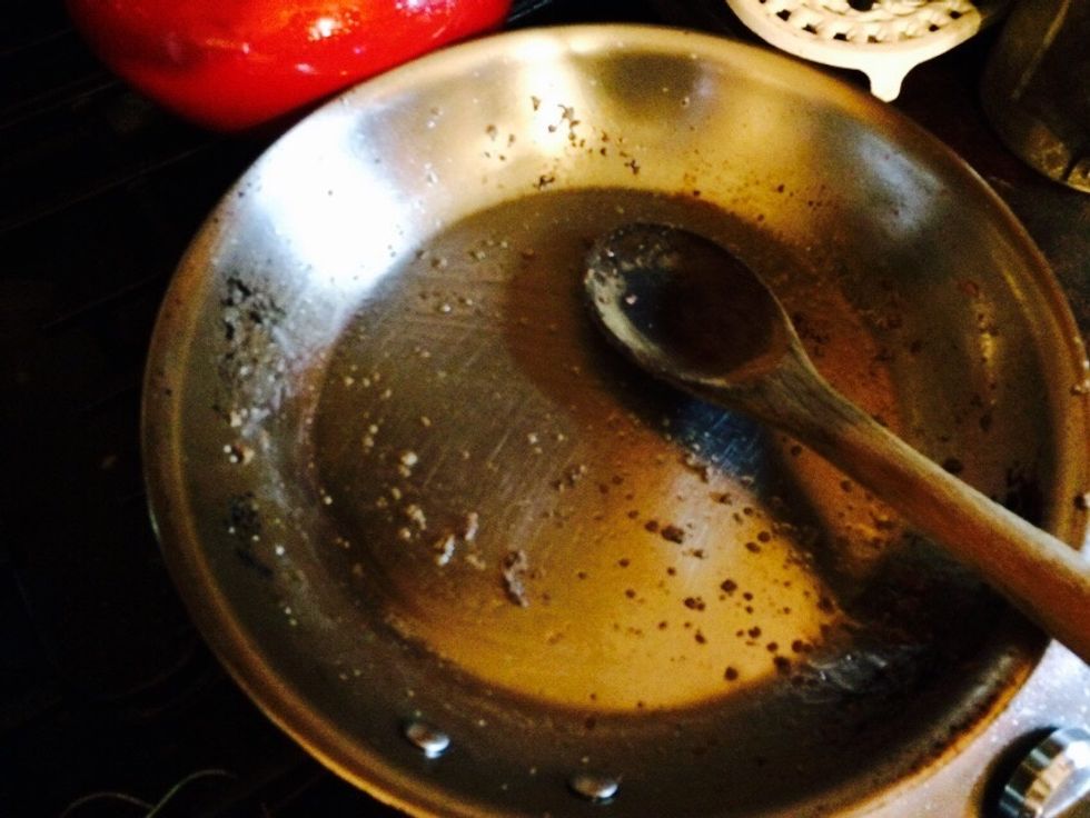 Here's my pan I prepared the meat in. I like to throw in my tomato part right to this.