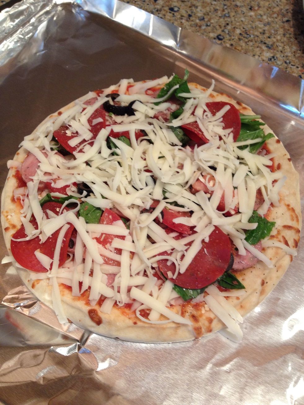 Here's my pizza all ready for the oven!