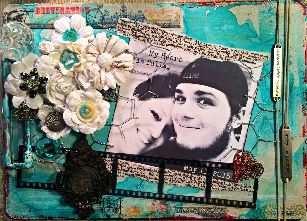 Here's on more shot of the completed piece...the last thing I did was use my finger tip to rub some Art Anthology Desire around the edges of the clipboard ...again...just a little extra pop of color