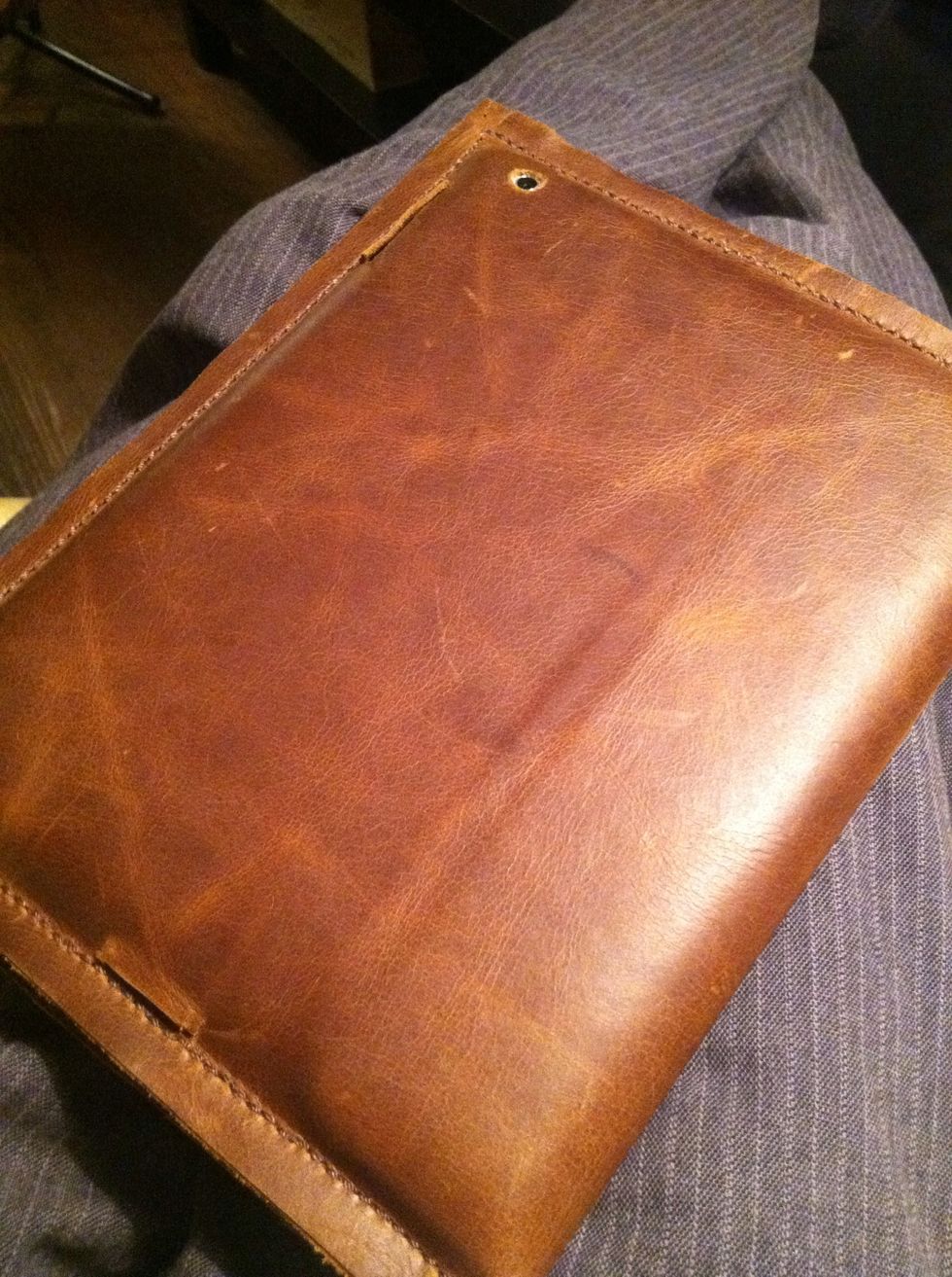 Here's the back. You can also punch holes in the back for the iPad speaker.
