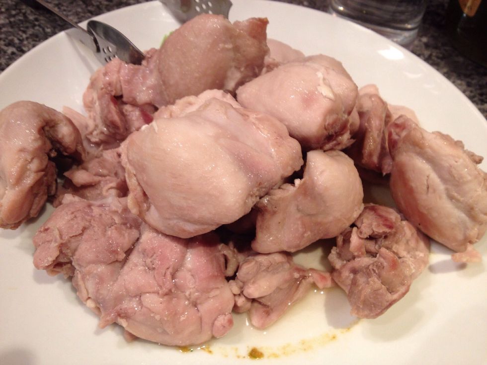 Here's the chicken on a plate.