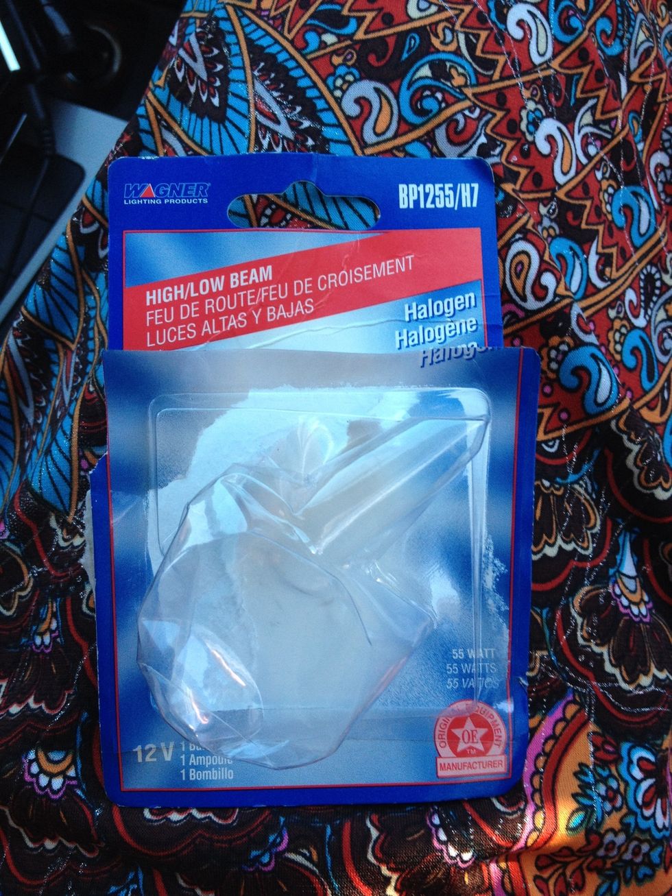 Here's the empty packaging. I purchased the bulb from Napa. They can help you look up what type of bulb your car takes. Any automotive parts place will do!