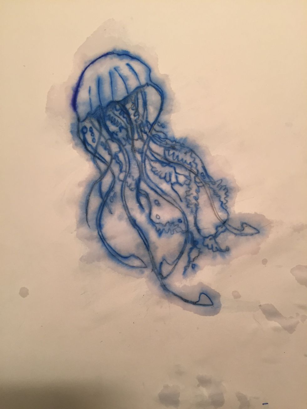 Here's the finished product. It's still wet, and may look slightly darker when it dries. Adjust your pen color accordingly before you start.