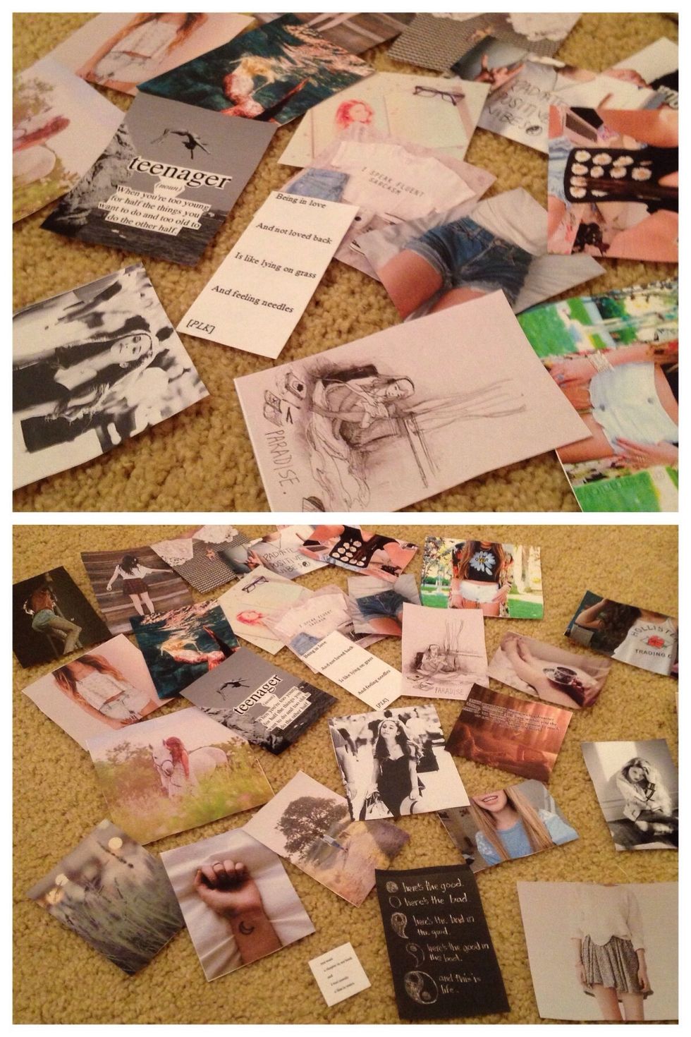 Here's the hardest part, cutting them out. Go slowly and cut neatly, it's worth it, take your time! It shouldn't take any longer that 12 minutes or less, depending on how many photos you have.