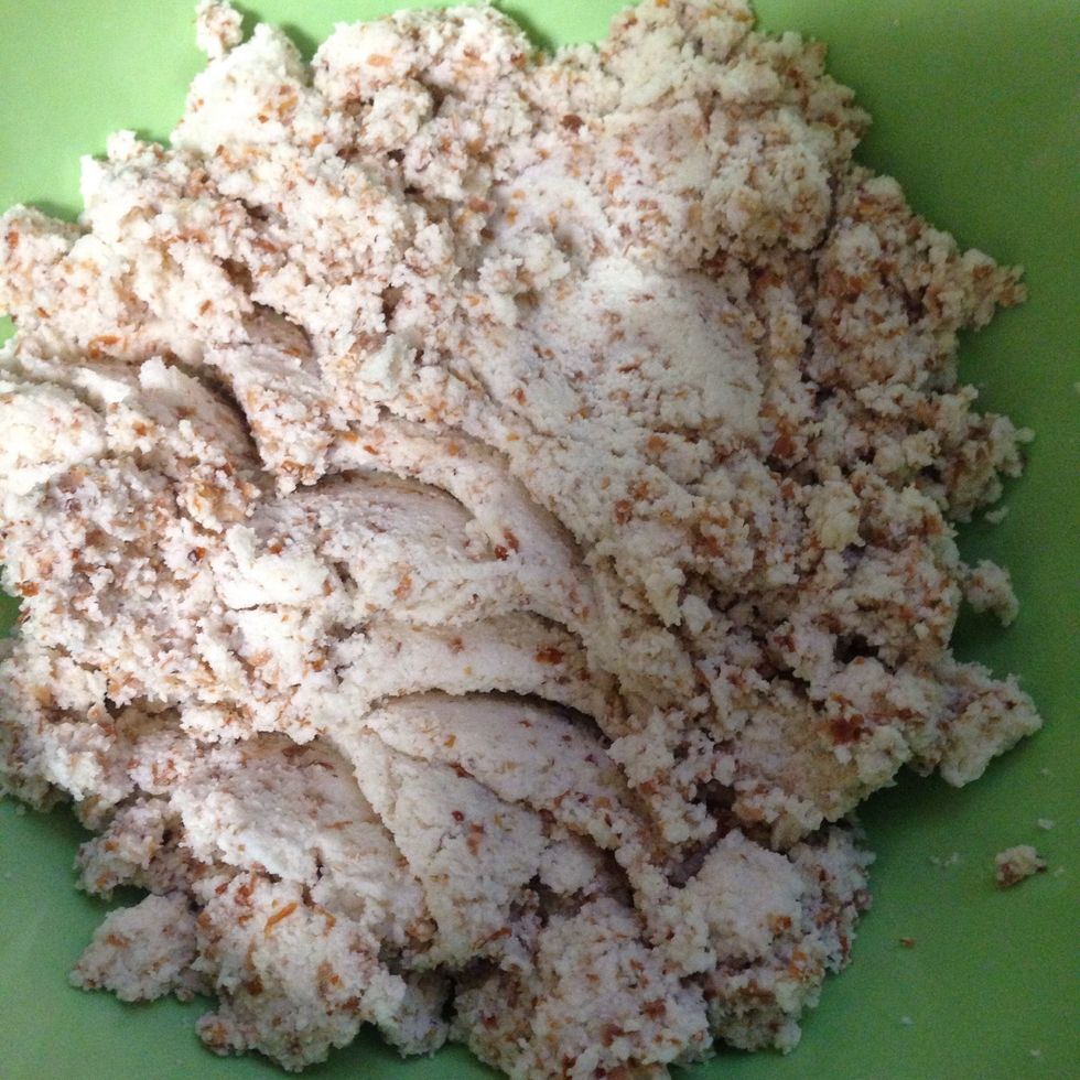 Here's the leftover almond pulp; 2 cups.