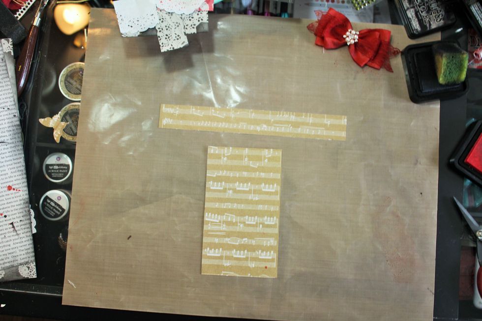 Here's the pieces I used from the brown music paper.