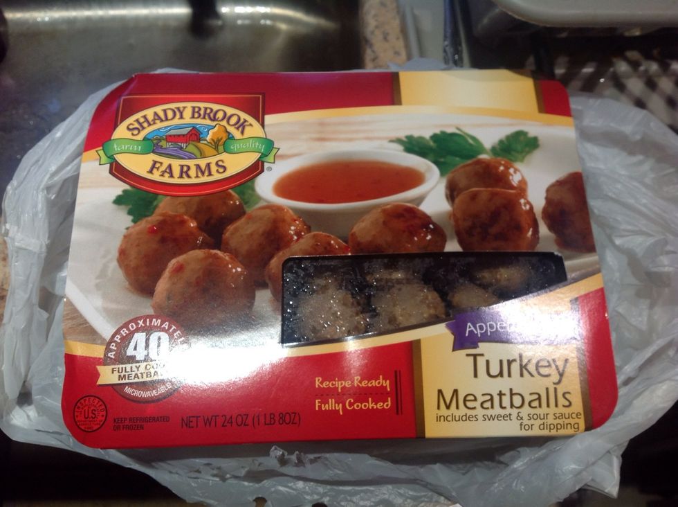 Here's the precooked meatballs that I'm using. You can also make your own.