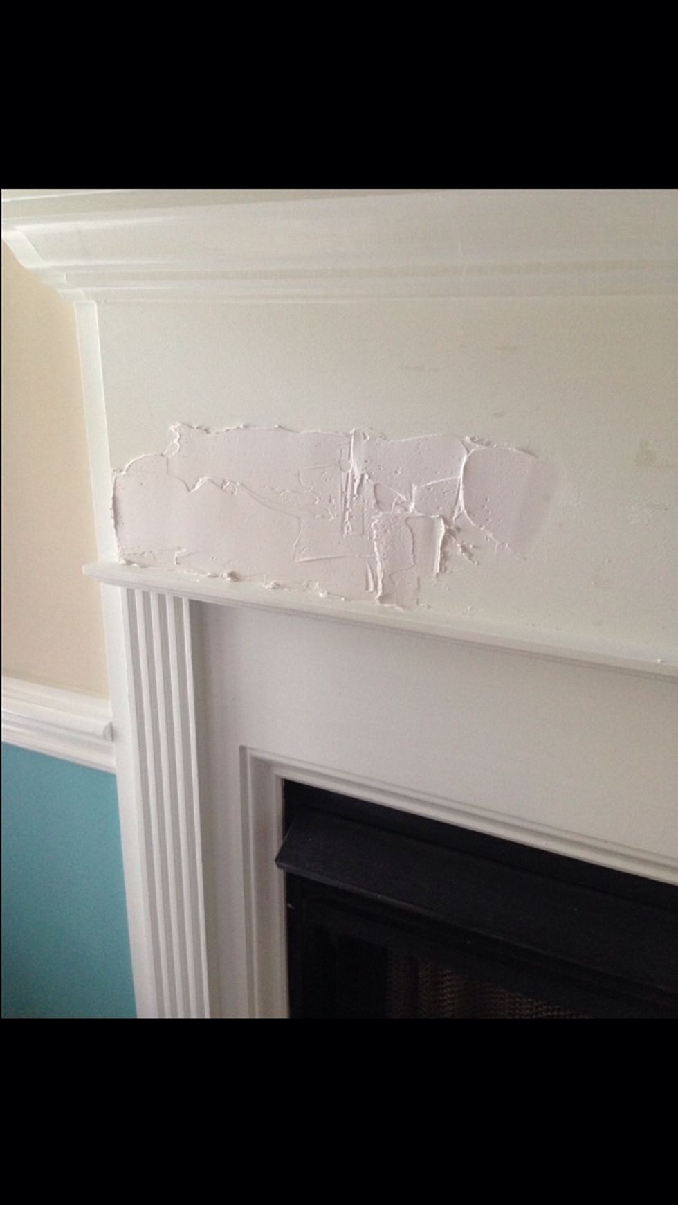 Here's the putty on the surface... Remember only apply the putty to the are you are working on at that time. You don't want it to dry out.