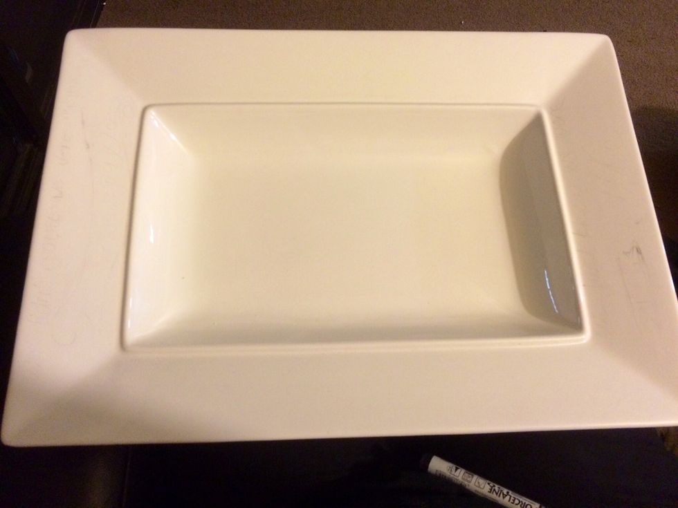 Here's the white platter, it's quite large. Our minister and his wife are leaving us, and we wanted to give them a personal gift to remember us by.