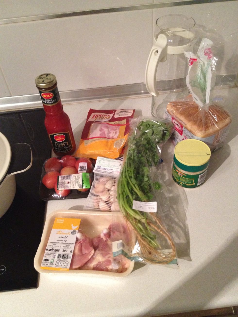 Here's what i got from a convenient mart next to my condo. I nothing fancy. I substitute most stuff to make it convenient.