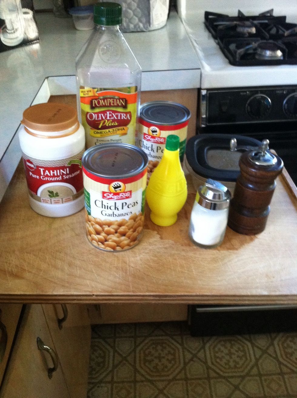 Here's what I used. The only thing I have to buy special is tahini, but you can make so much hummus, and tastes great, so it's worth it in the end!