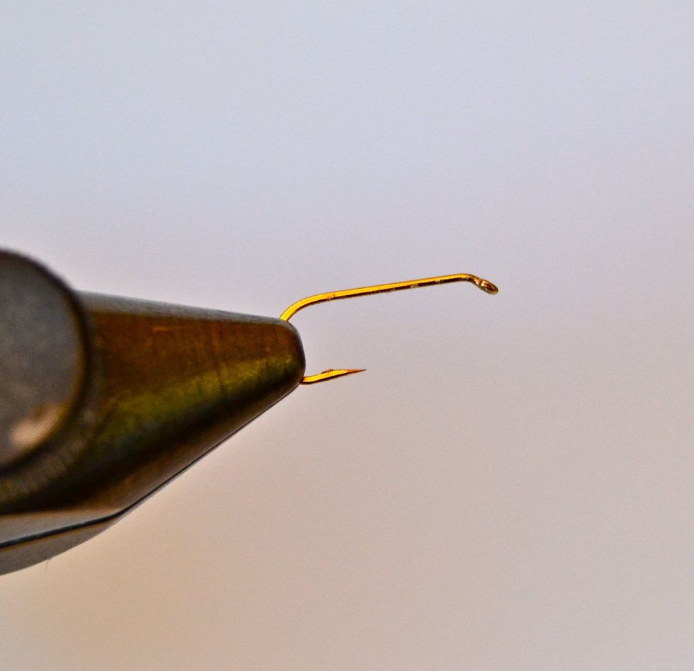 Here's what the hook looks like after squeezing the barb flat.