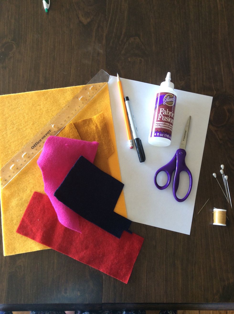 Here's what you'll need (plus stuffing). I know, it's a lot.