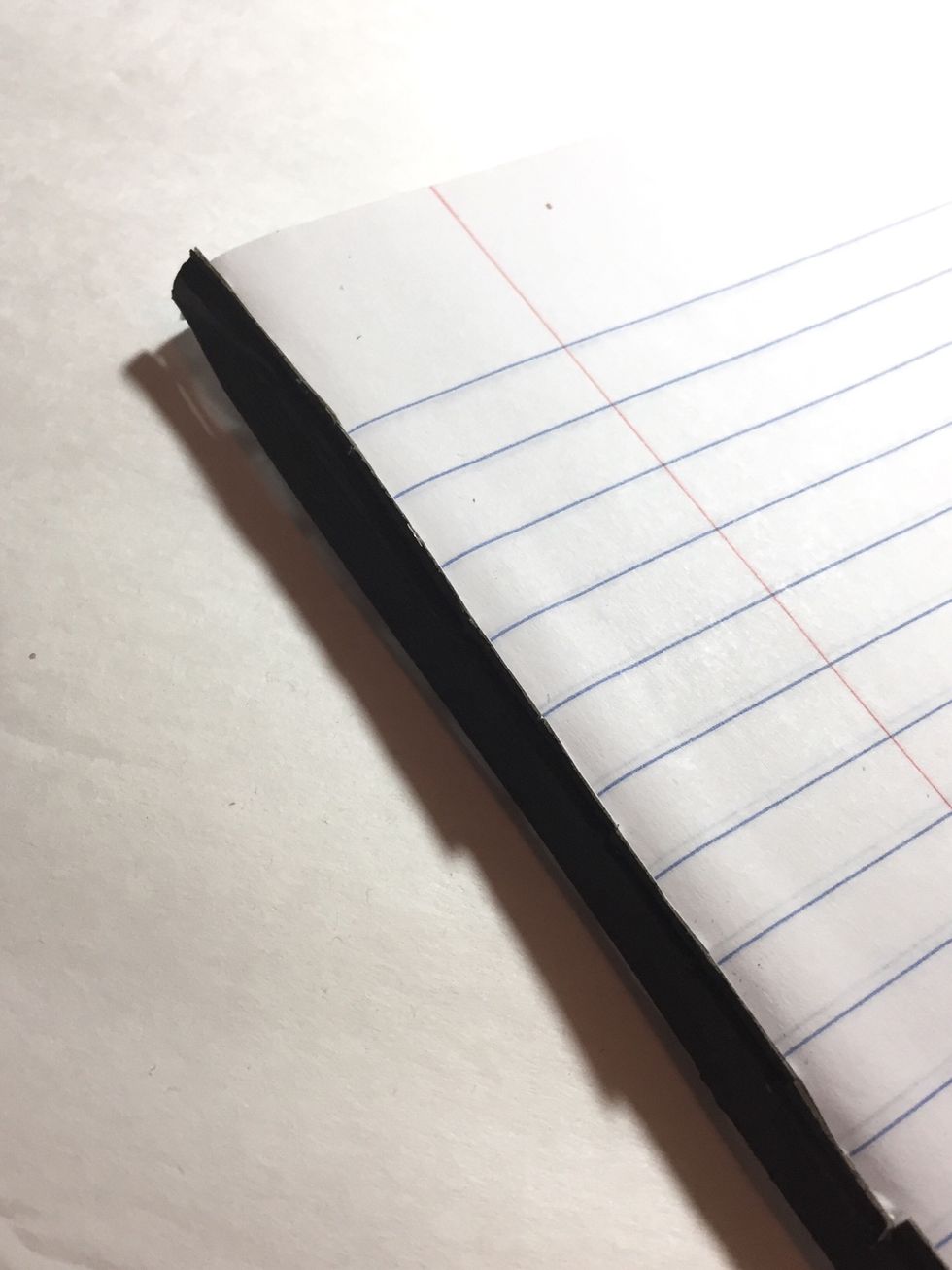 here's what you should have when the covers have been removed. there is about a 1/2" to 3/4" piece of the spine remaining. this will keep the pages intact and make them easier to adhere in your cover.