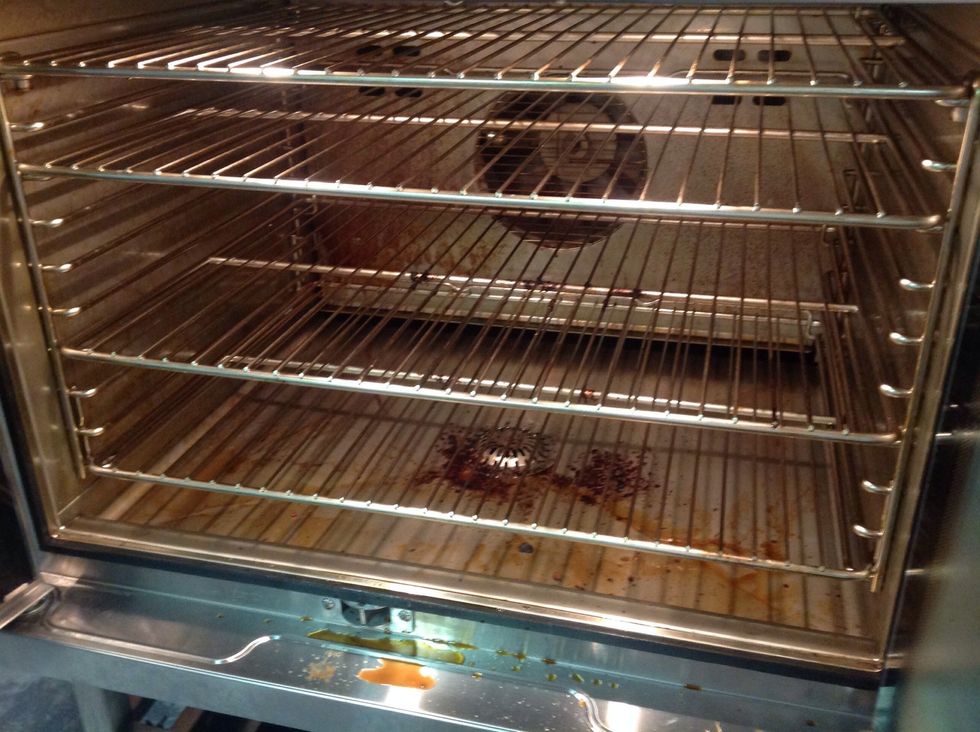 Here's what your hydro will look like when you're done! Not a problem, just set to hydro mode, steam 100% for 10 mins to loosen up the muck! Then turn off oven and spray degreaser.