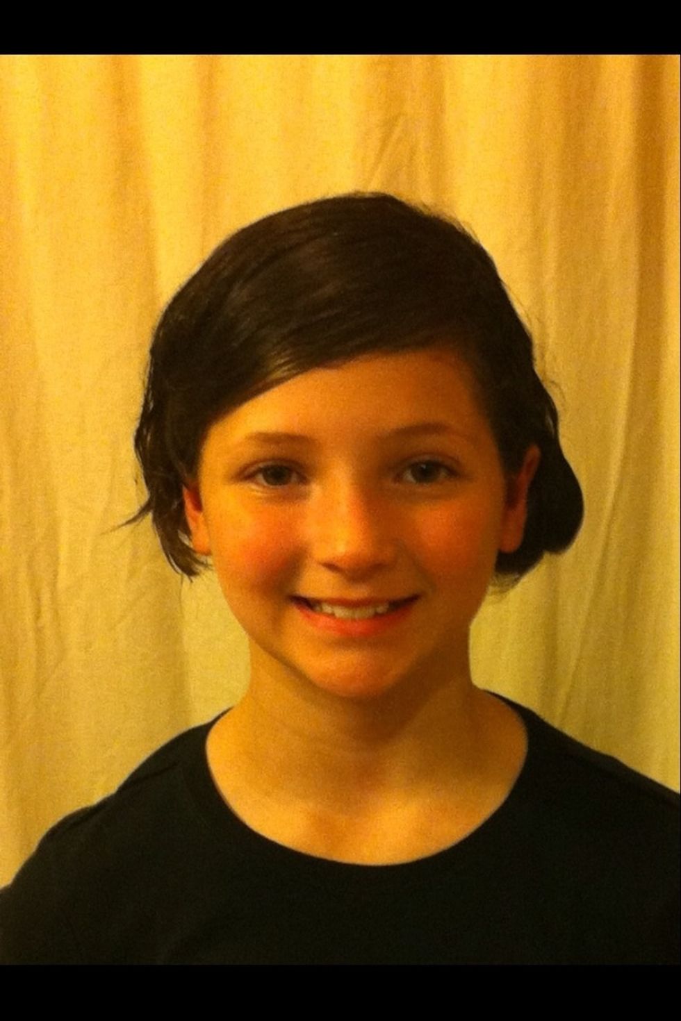 Here's with the new black hair! She looks so different! But it's not as bad as the time we did her hair bright red. She looked like her hair was on fire!\ud83d\udd25