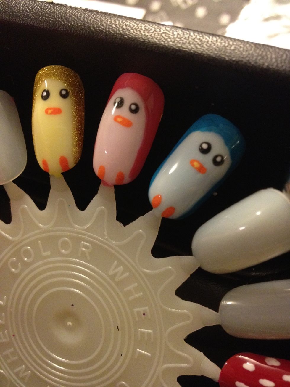 Here's your penguins :) you usually only see penguin designs during the cold winter months but pair these with hot summer colors and they will be ready to show off in the warm summer sun \u2600