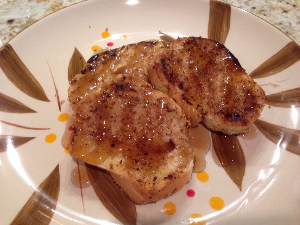 Here the bread is cooked with the Panko bread crumbs. They have a light crispness in every bite almost like candy.