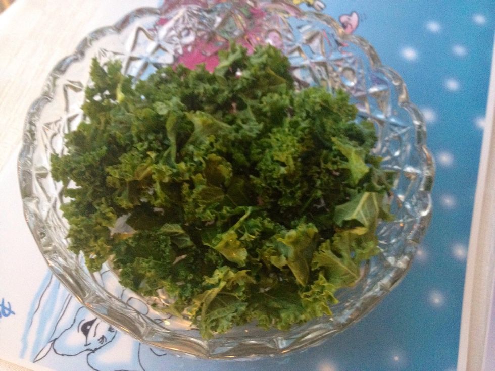 Here we have the kale already chopped.