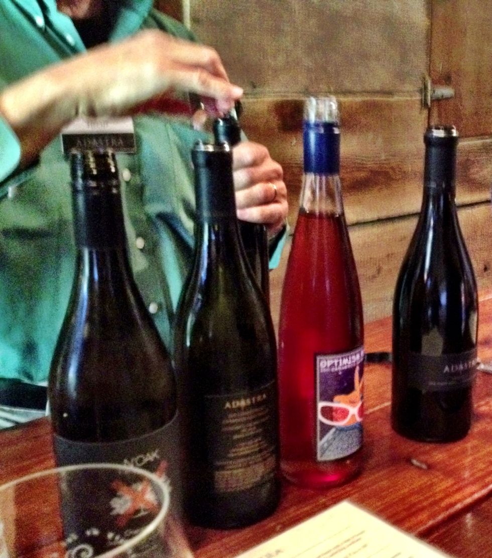 Here we're about to taste some Chardonnay, Ros\u00e9, Merlot and Pinot Noir wines.