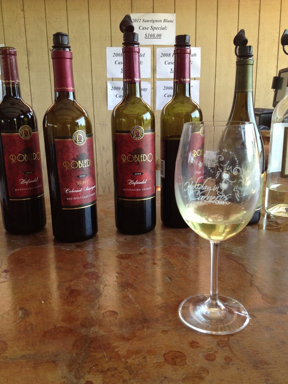 Here we sample Robledo's acclaimed Zinfandel and Cabernet Sauvignon wines.