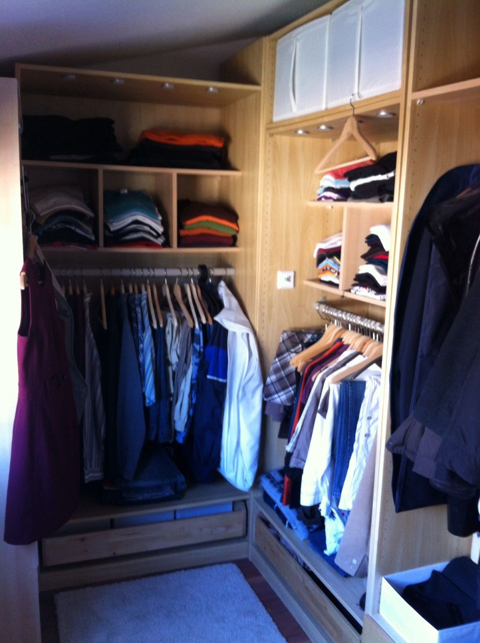 Here you can see how we placed the wardrobes (called PAX) in a kind of U-shape.