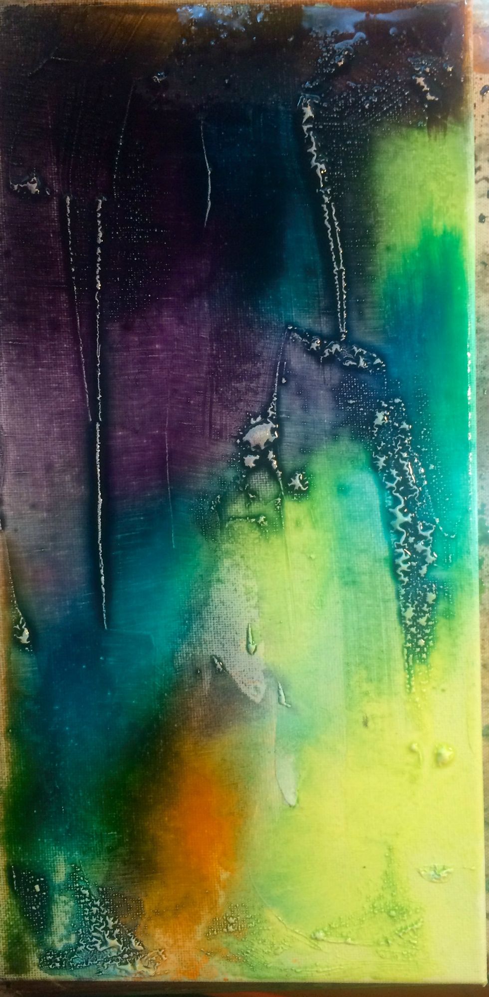 Here you can see I added the Colorations mist in Juicy to create a bright spot of color. I also added a bit more of the Studio Blue and Waimea Bay.