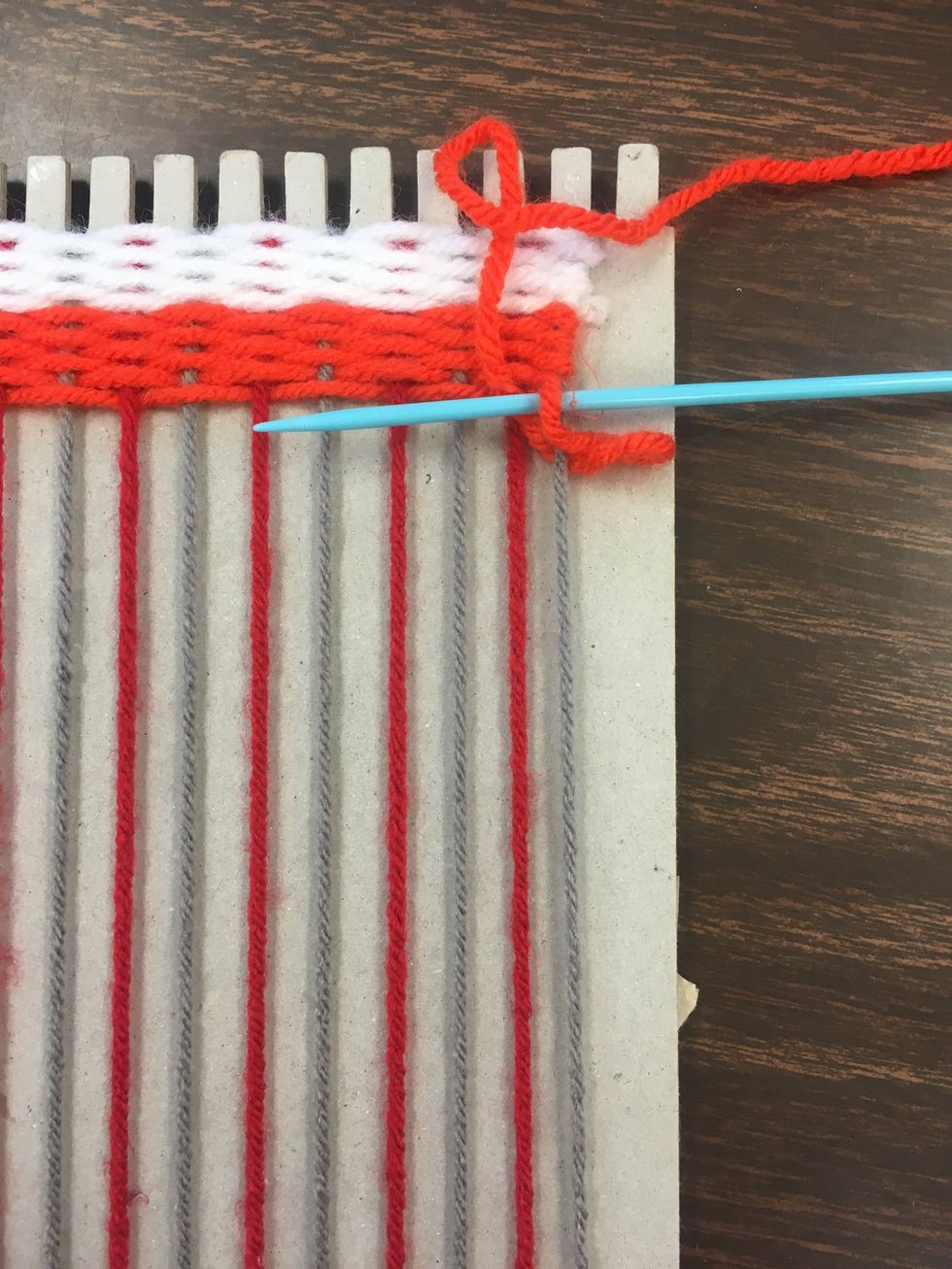 Here you can see me tying off the last step of my orange again just like I did with the white.